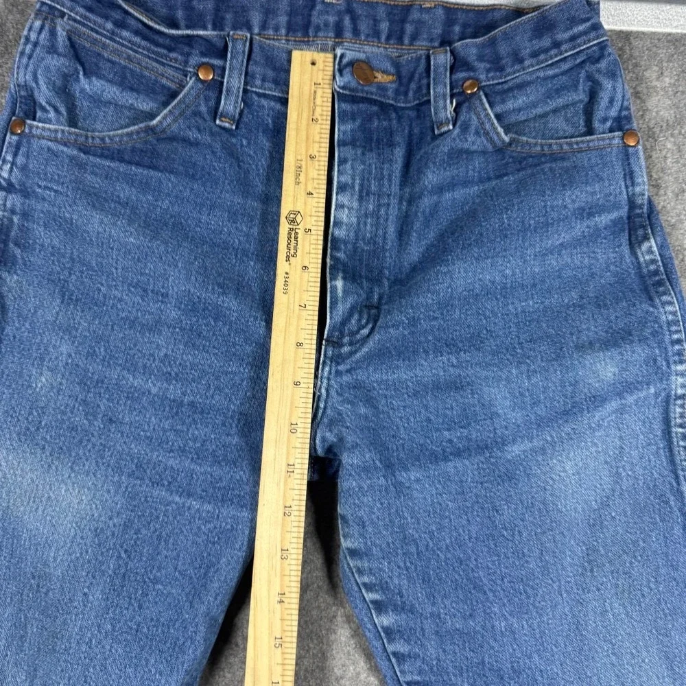 Wrangler 13MWZ Cowboy Cut Jeans Mens 30x28 Blue Straight Leg Paint Splatter‎